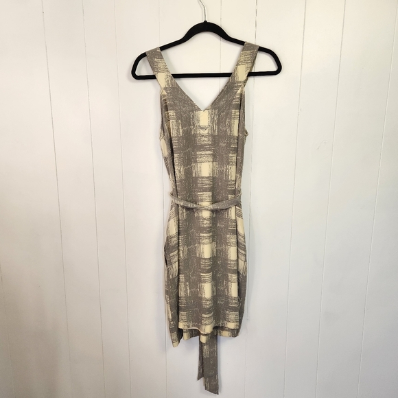 Marc Jacobs Gray Plaid Sleeveless V-Neck Dress Pockets Knee Length Classic XS - Picture 3 of 10